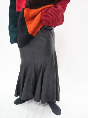 leather mermaid design skirt【1878】