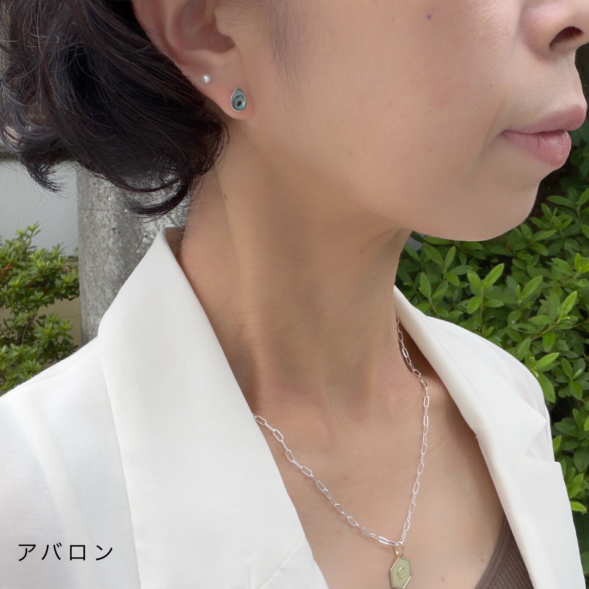 再入荷】白蝶貝 / アバロン ドロップ スタッドピアス 小さめピアス