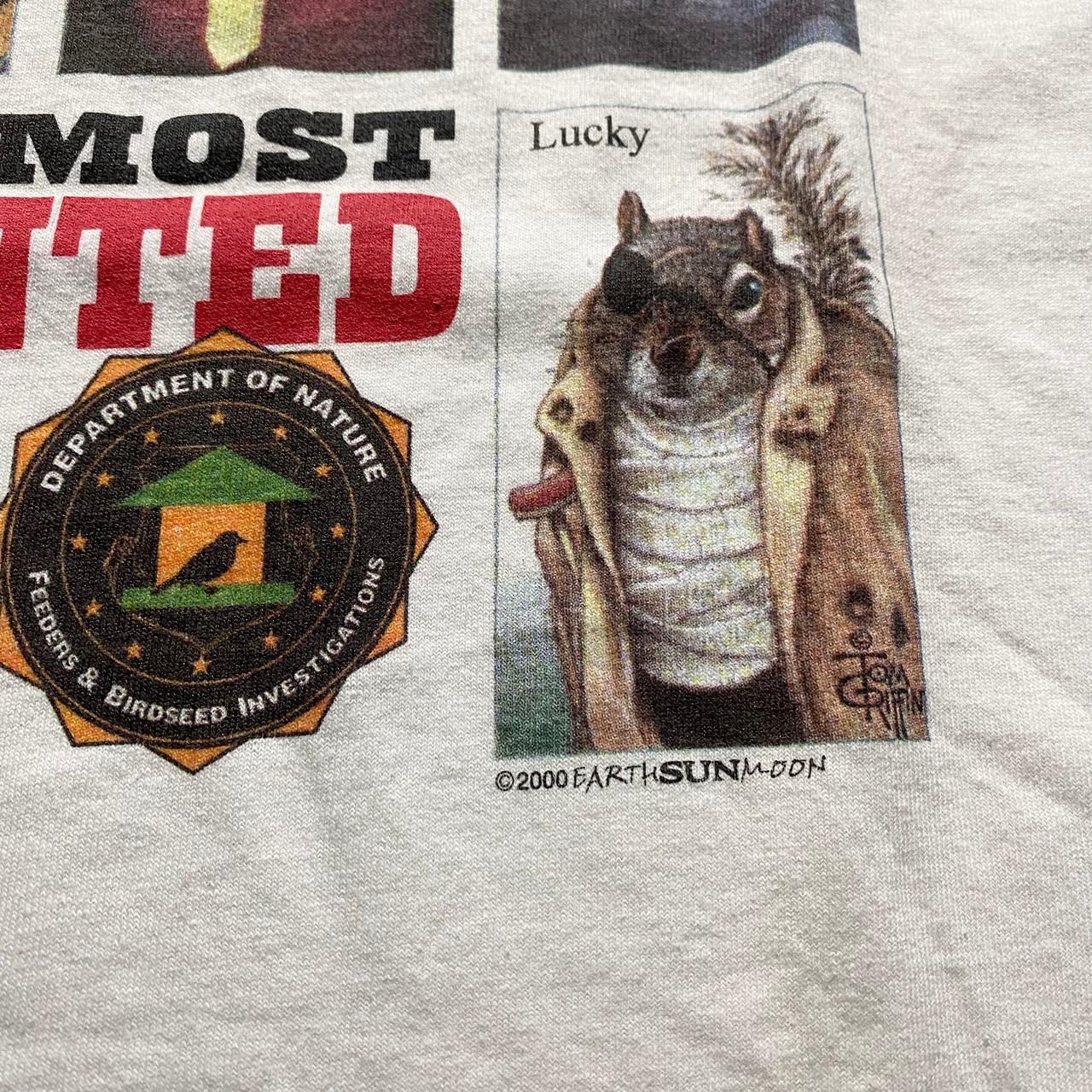 “TEN MOST WANTED” squirrel print tee