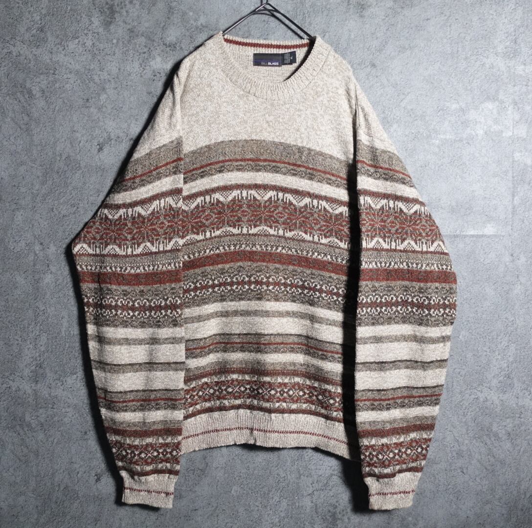 Border design oversized knit