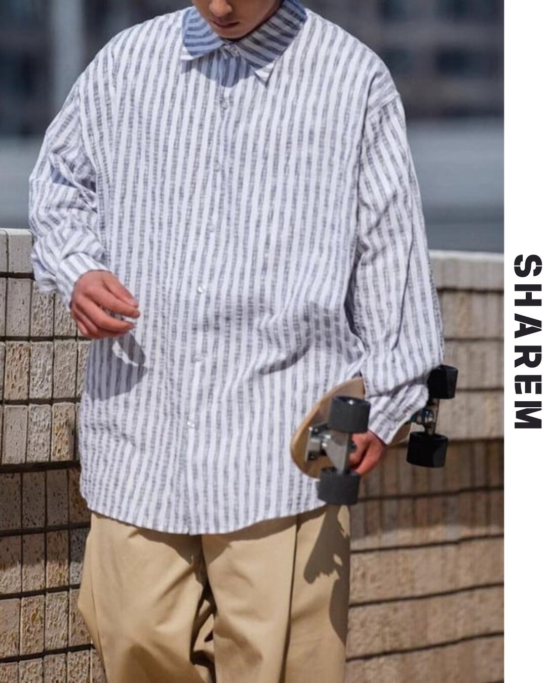 white striped shirt B0163