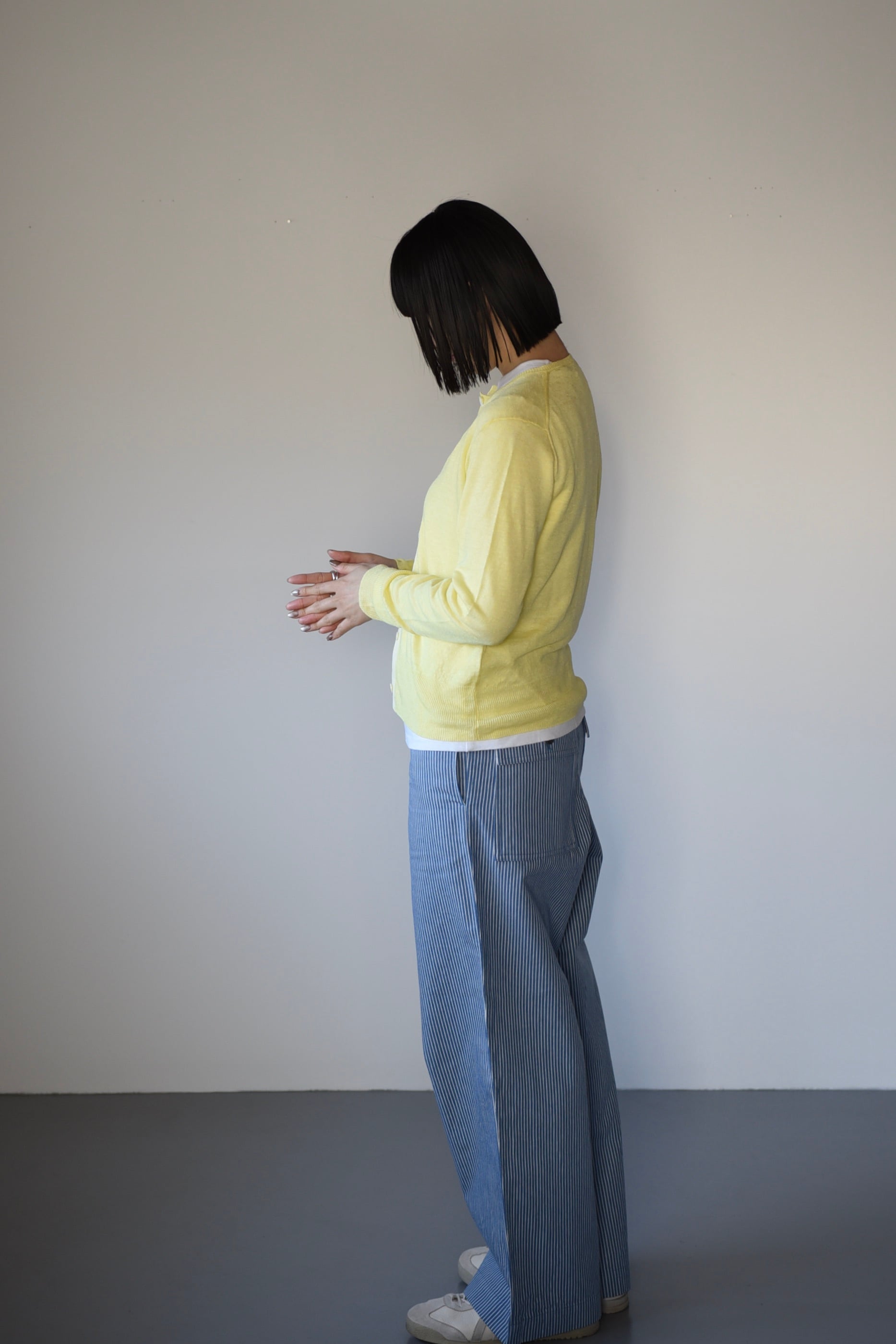 eleven 2nd｜リネンカーディガン｜レモン | 岡の oka no