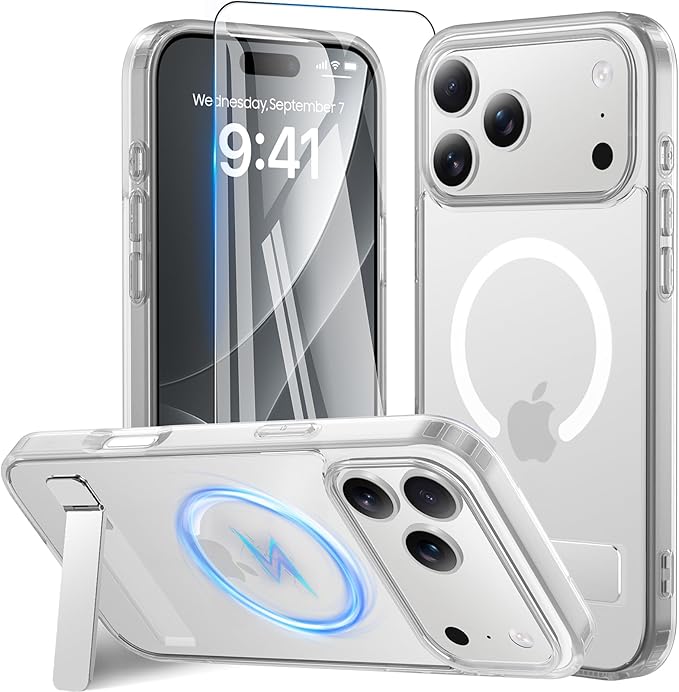iPhone 17 Pro Max ケース [ガラスフィルム・スタンド機能・MagSafe