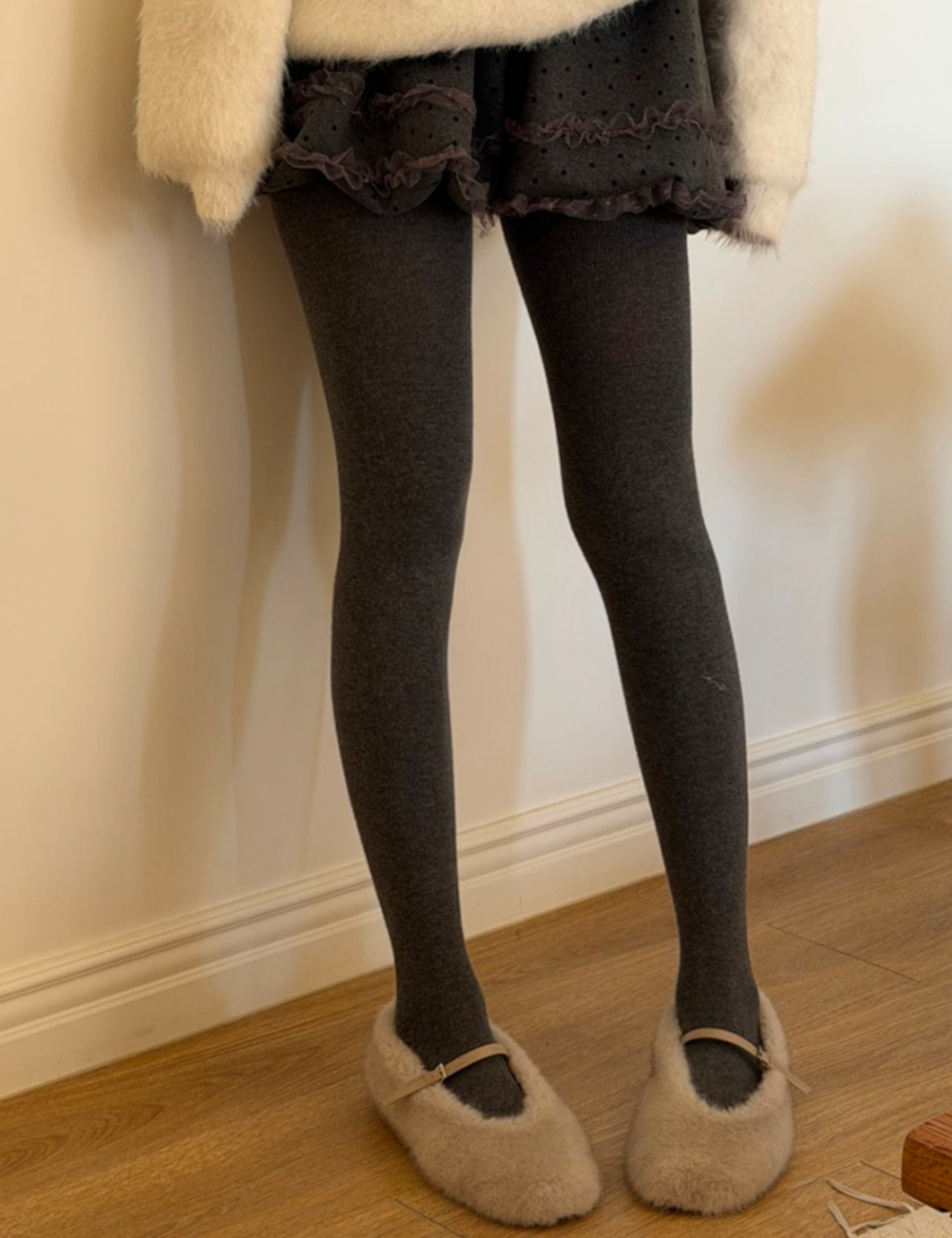 【新作5%OFF・3日間】Mary-Jane Fur Flat Shoes_2types