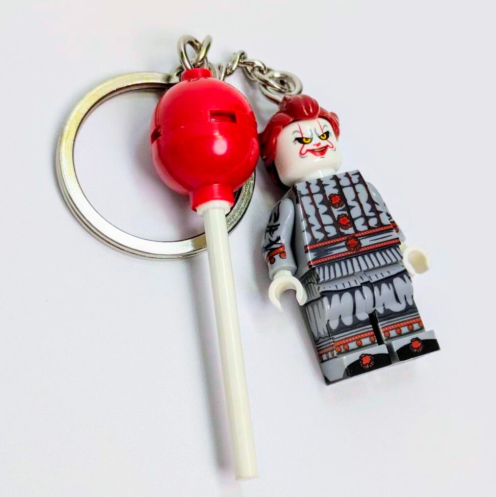 再入荷！【ブロックフィギュアキーホルダー】IT / イット / ペニーワイズ 2017年 赤髪ver.〚アメリカン雑貨 アメトイ〛