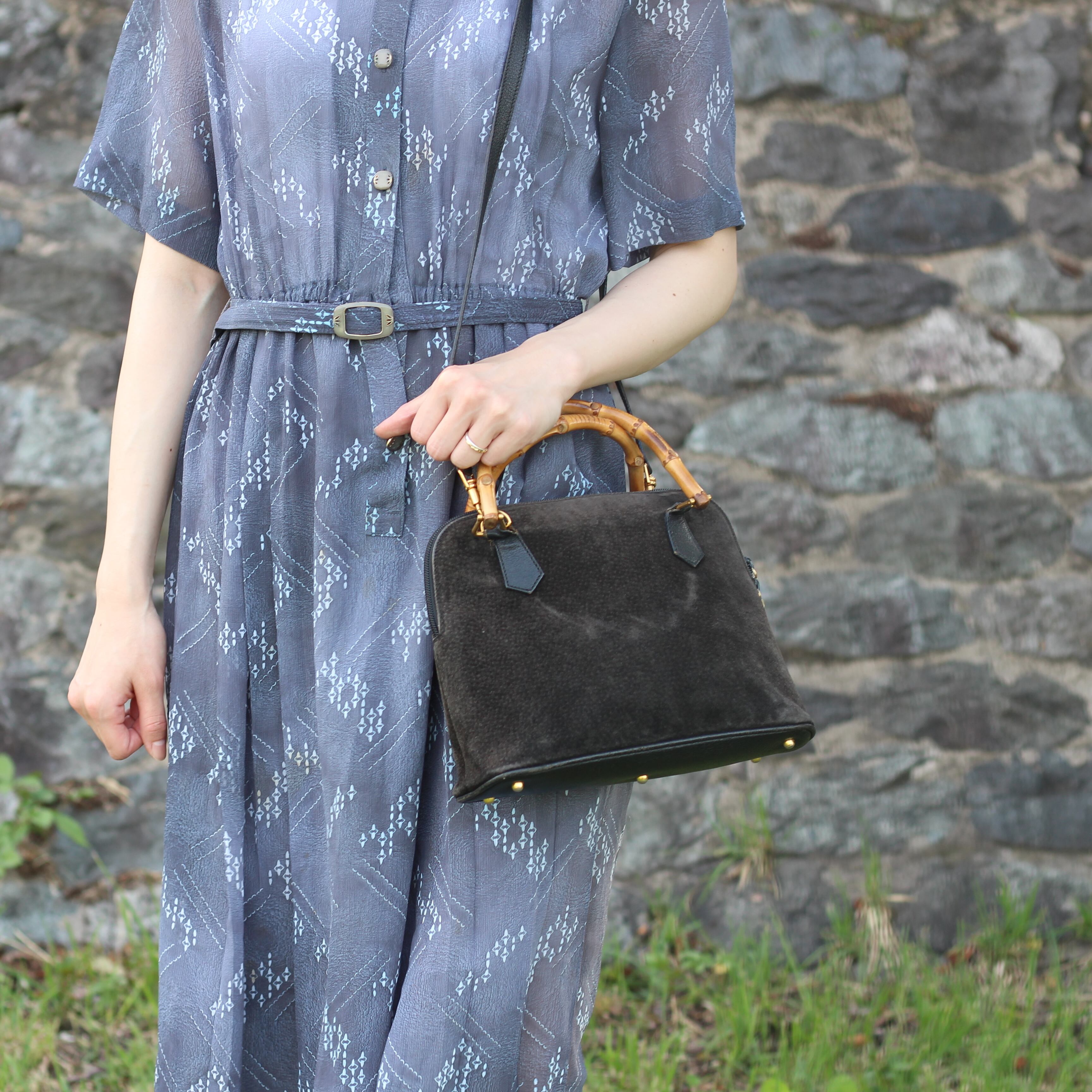 ◎.OLD GUCCI BAMBOO LEATHER 2WAY SHOULDER BAG MADE IN ITALY ◎.OLD GUCCI BAMBOO LEATHER 2WAY SHOULDER BAG MADE IN ITALY