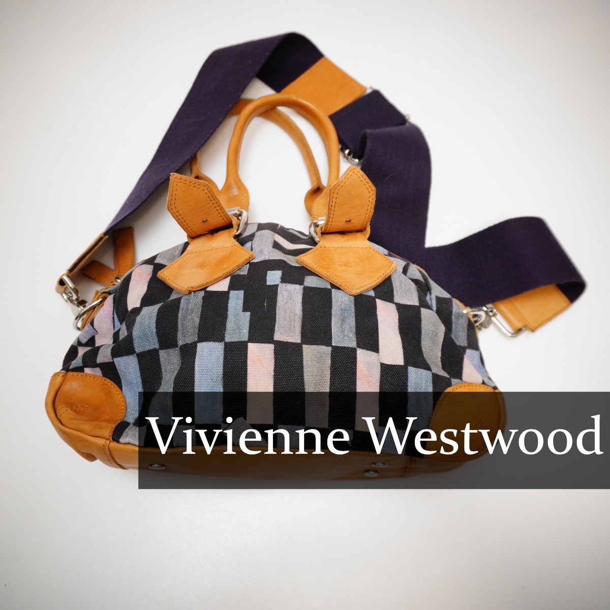 Vivienne Westwood ユニオンジャック柄 ボストンバッグ Vivienne Westwood】ヴィヴィアンウエストウッド ブロックチェック