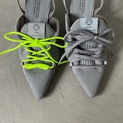 【受注予約：7月上旬入荷予定】knit lace-up sneaker heel/gray