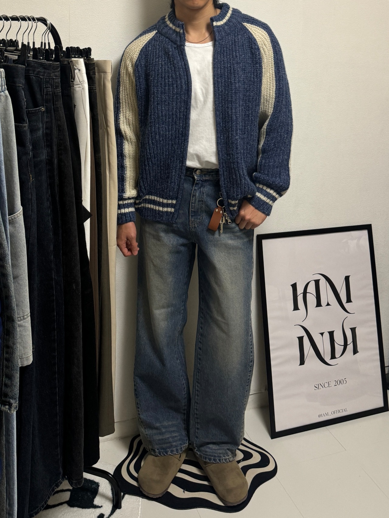 Varsity Zip-Up Soft Shade Knit Cardigan (4color) - 5