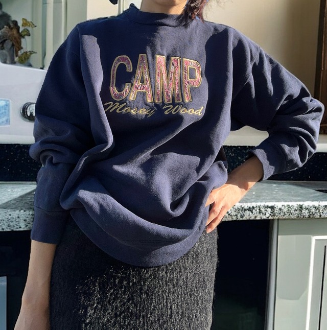 【LADIES' 】CAMP embroidery sweat made in usa