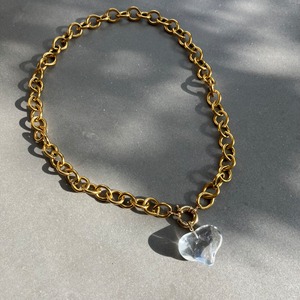 crystal heart chain necklace