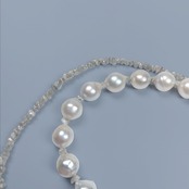 K10 Akoya Baroque Diamond Raw Stone Long Necklace