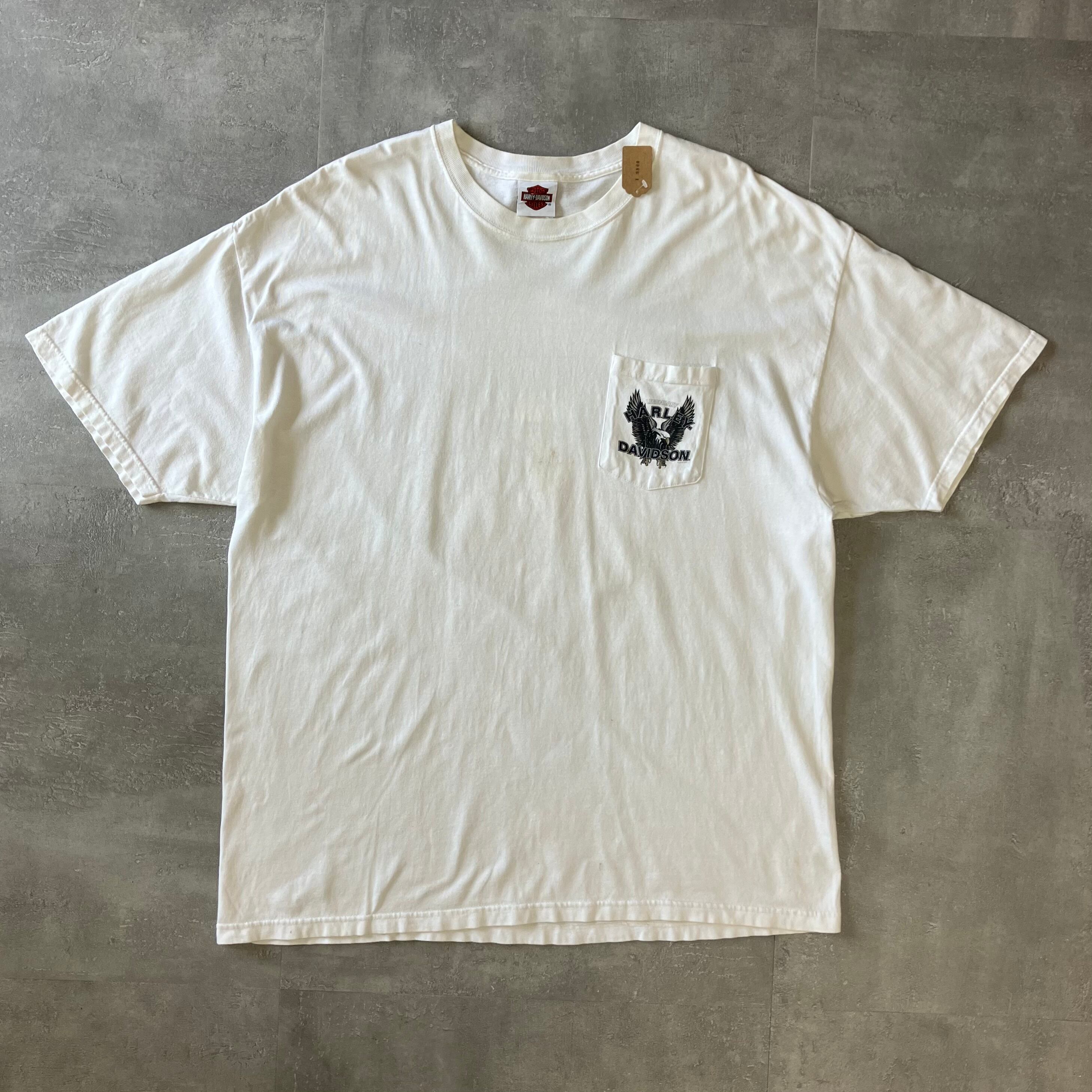 Harley-Davidson ハーレーダビッドソン 00s usa製 スカル ポケットTee 両面プリント XXL No.2100