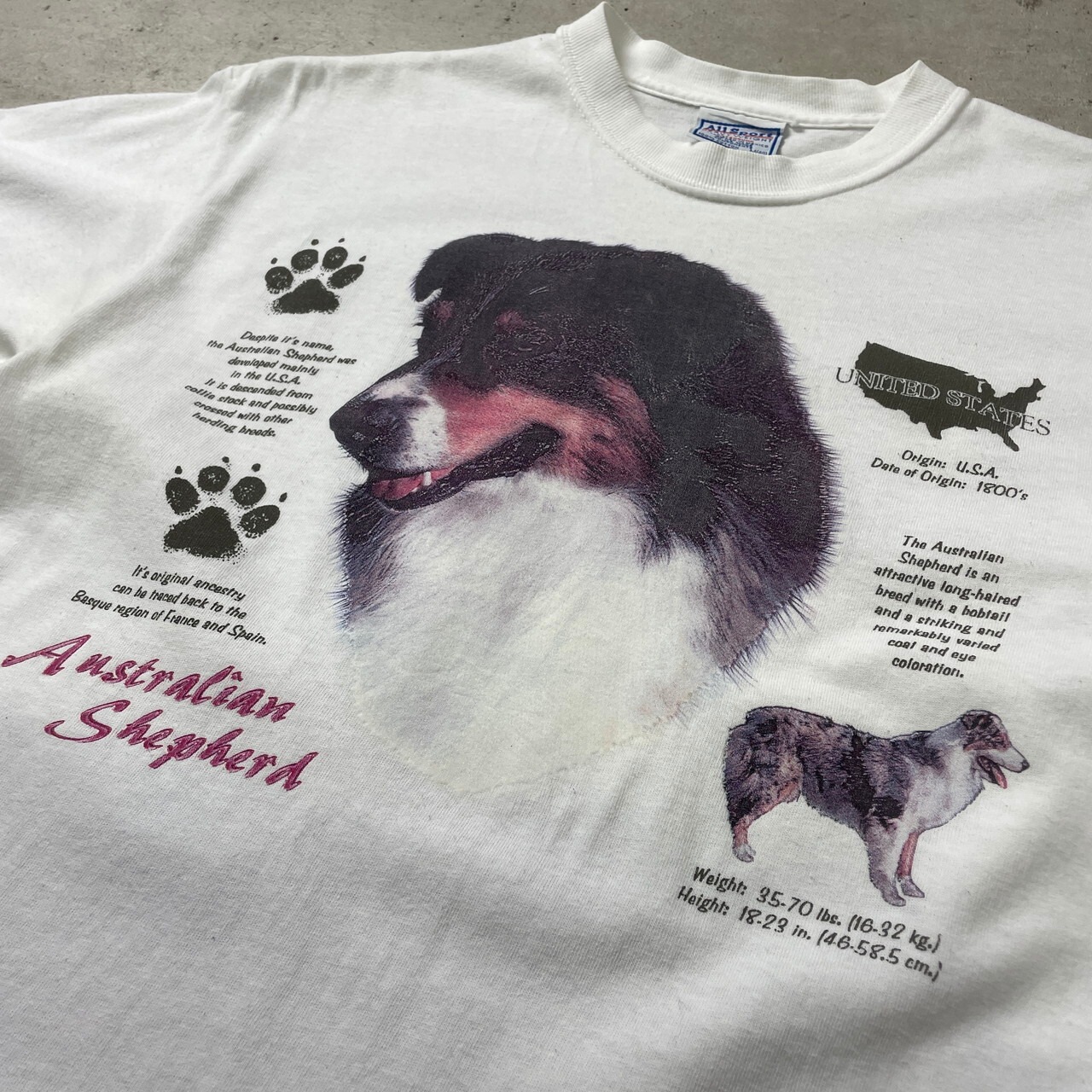 90年代~00年代 ALLSPORT Australian Shepherd アニマル イヌ プリントT