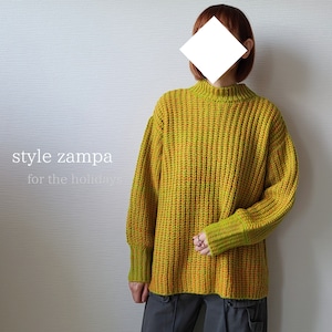 【style zampa for the holidays】配色引き揃えハイネックプルオーバー(29-0304)