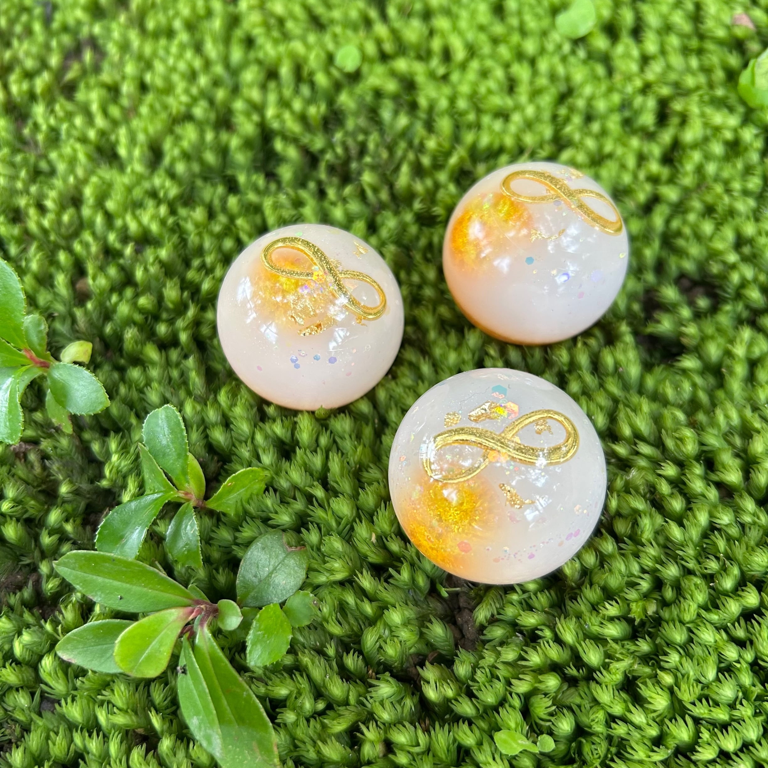 【金白龍】龍の宝玉オルゴナイト(小玉)