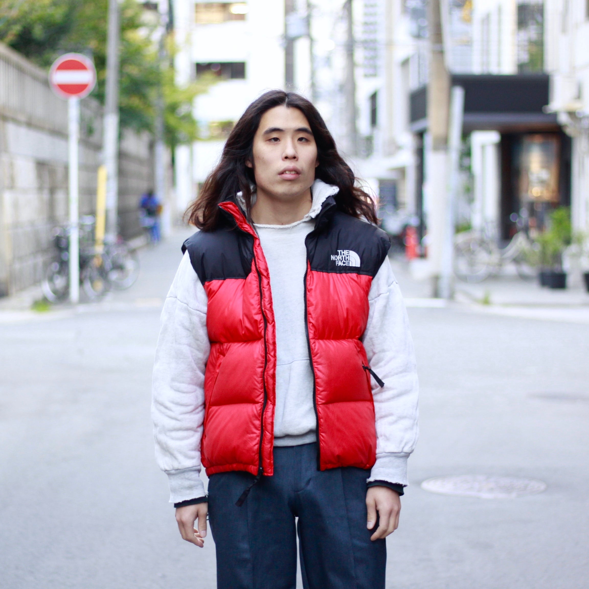 0566. 1990's TNF nuptse vest ブラック×レッド ヌプシダウンベスト ...