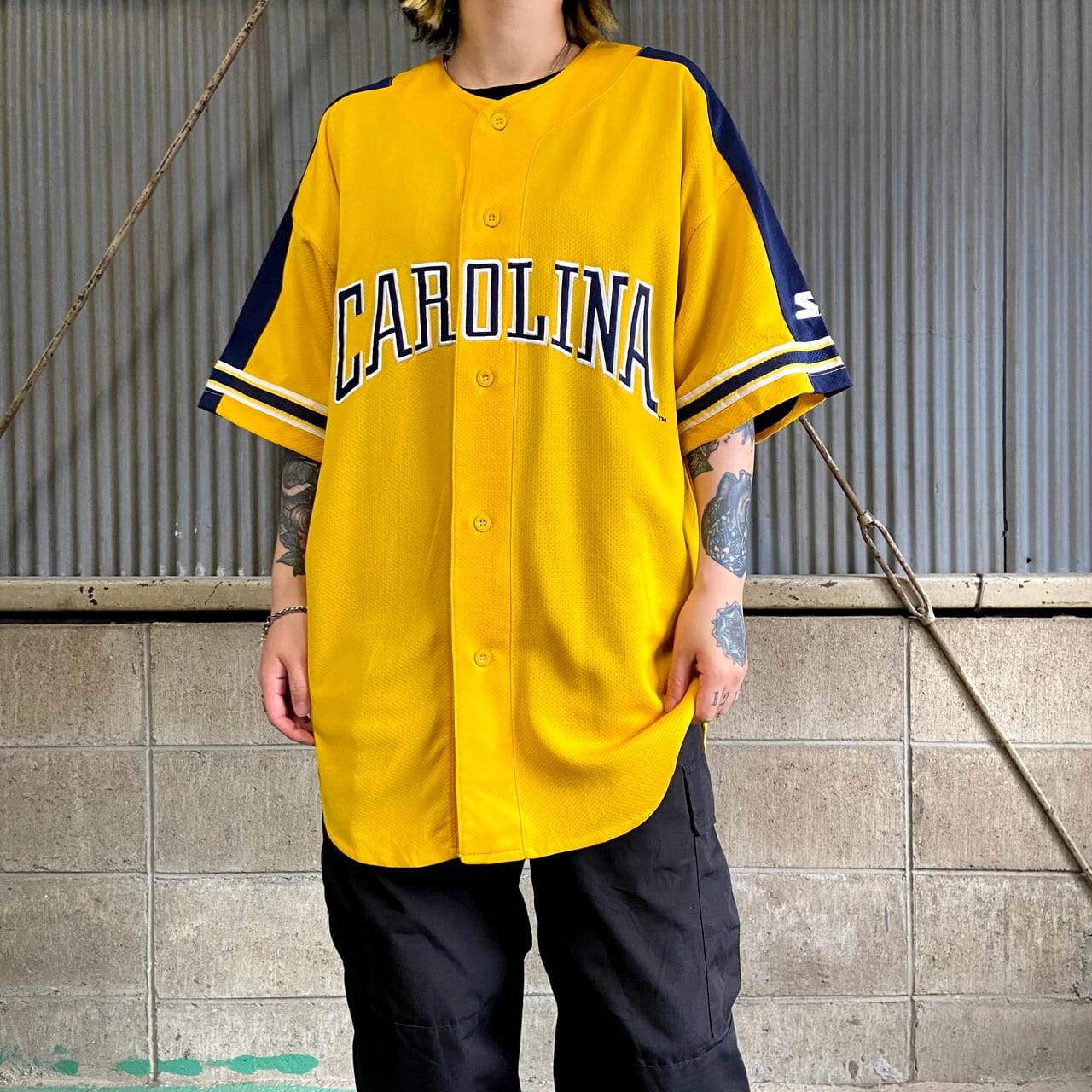 STARTER スターター CAROLINA ベースボールシャツ メンズXL 古着 