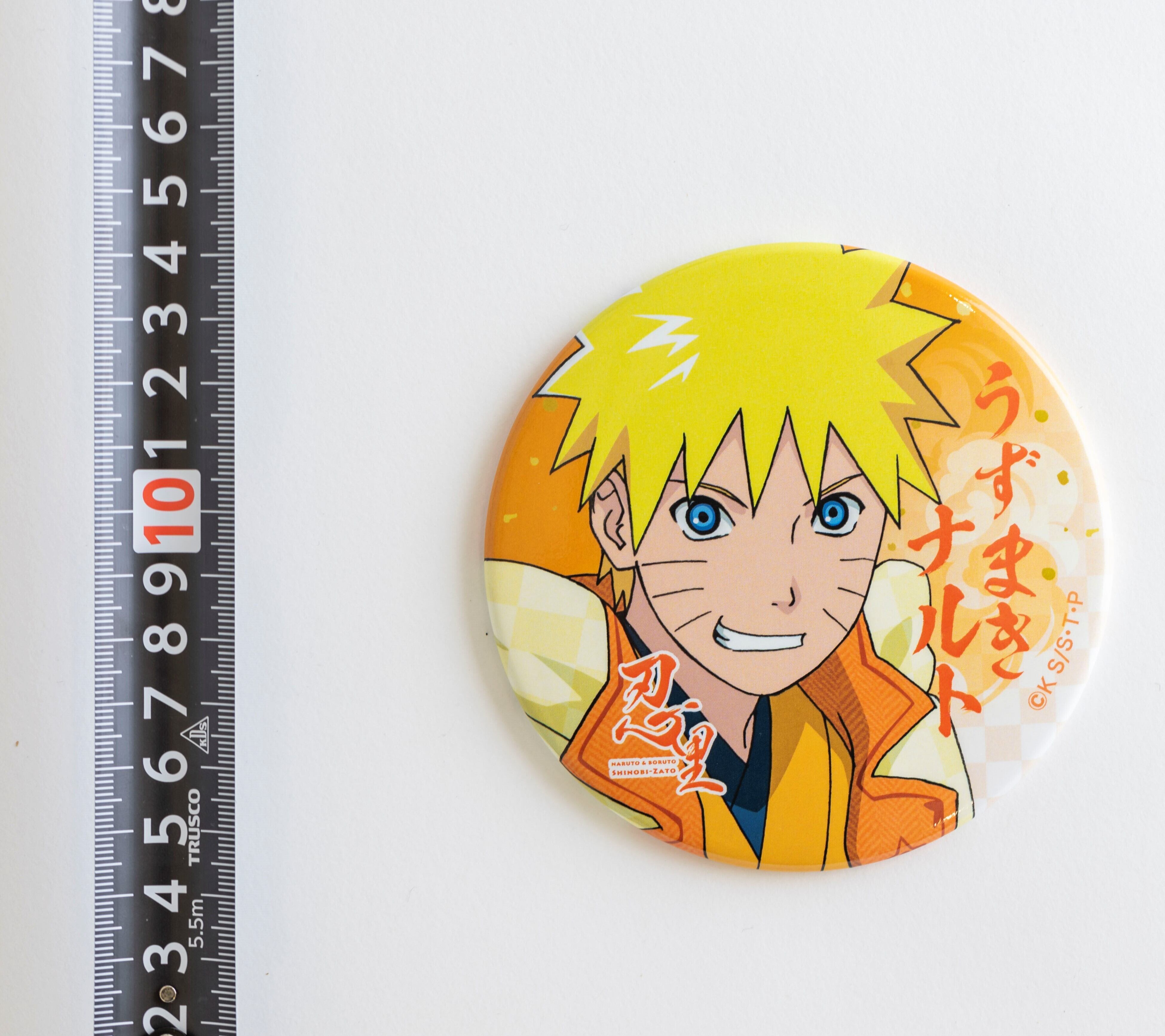 NARUTO 水遁　缶バッジ　キーホルダー　ニジゲンノモリ