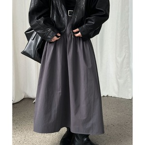 switching gathered long skirt J00024