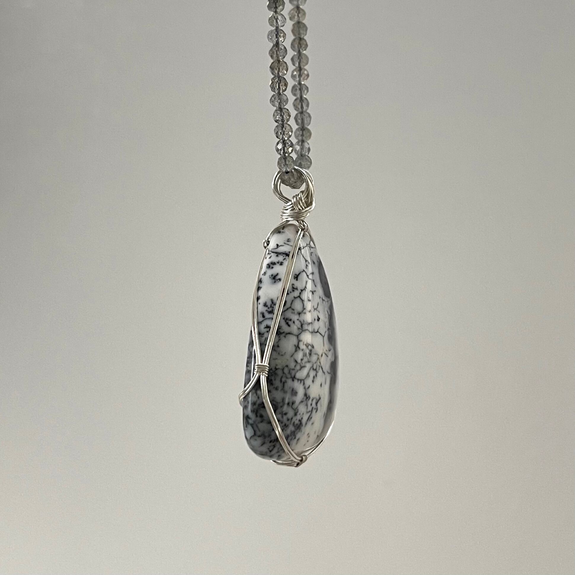デンドリティック アゲート 女神巻きペンダントトップ Dendritic agate