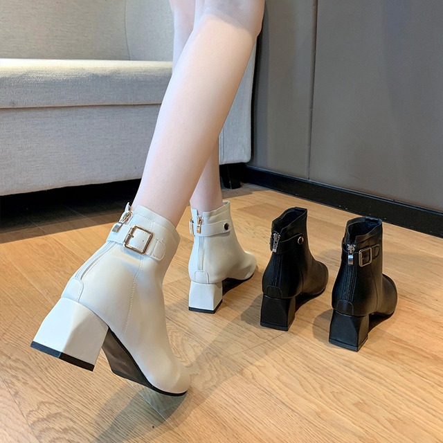 ブーツスプリングオータムレッドショートジッパースタンダードシングル レトロ 靴 シューズ 春物 秋物 部族の婦人靴64094753460