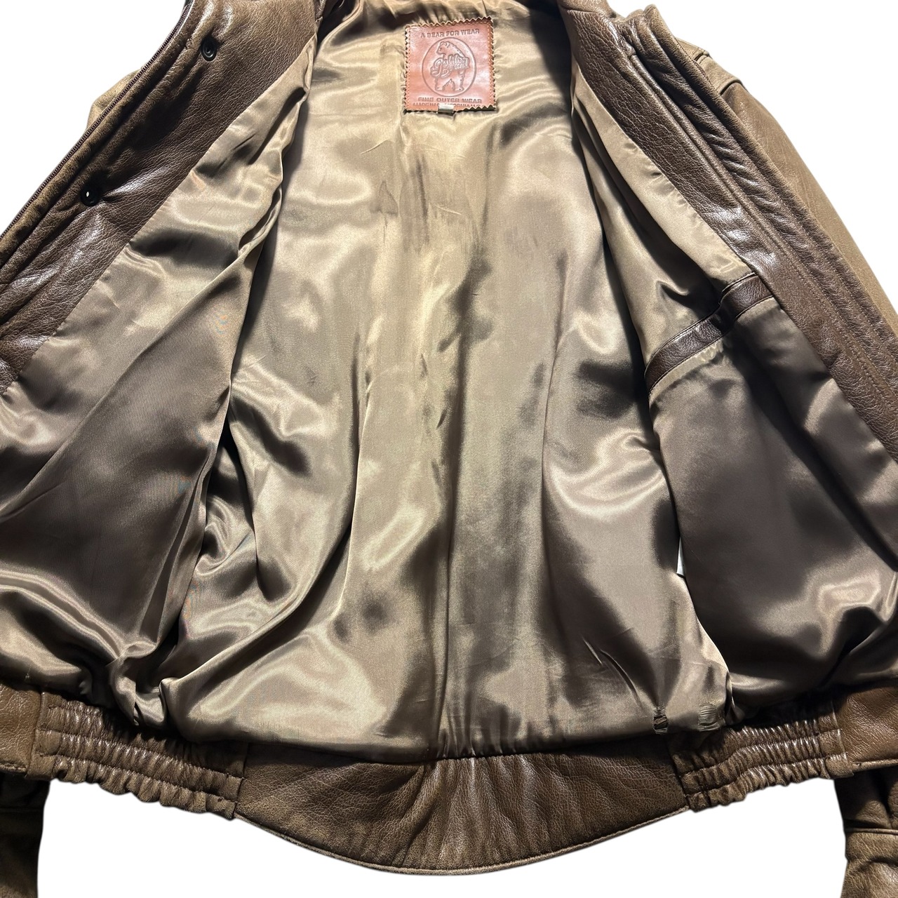 vintage ~1990’s GOLDEN BEAR leather hi-neck jacket