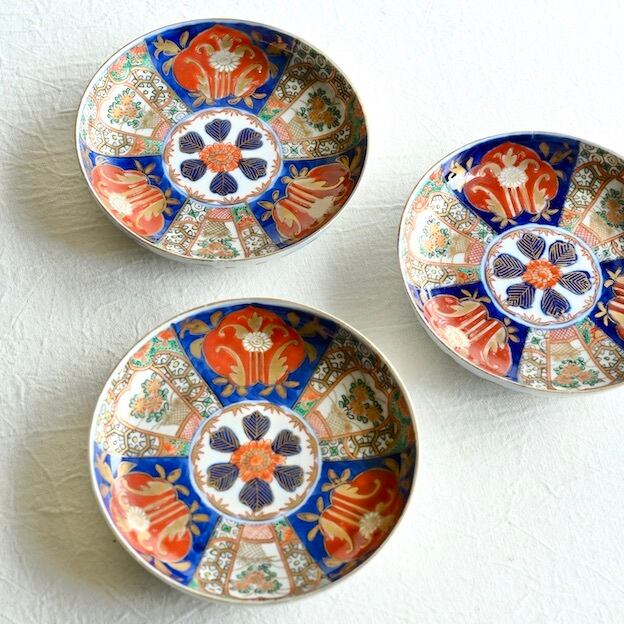 再入荷〉【42232】【44433】伊万里 ニシキ絵 小皿 明治/ Imari Plate