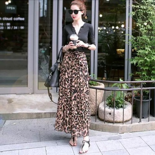 ロングスカート マキシスカート スカート ロングフレアスカート Aライン チュールスカート チュール フレアスカート フレア 柄 大きいサイズ プリーツスカート ヒョウ柄  ロングスカート