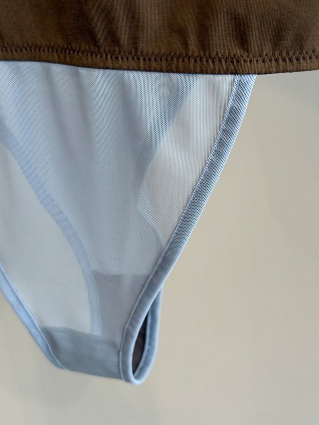 OVERNEATH/High-cut Bodysuit090 WOOD×SKY