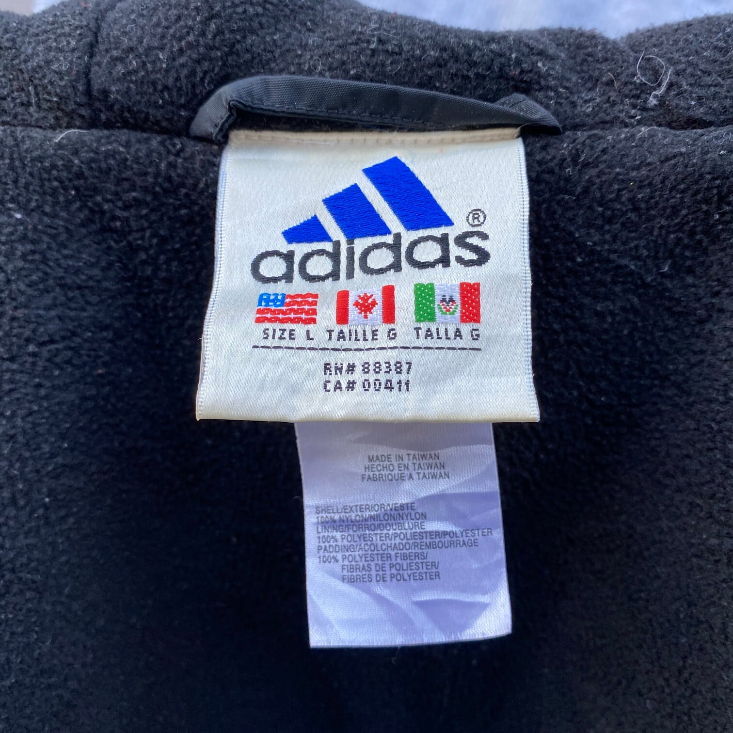 90年代 adidas アディダス ナイロンパーカー フーディー メンズL 古着