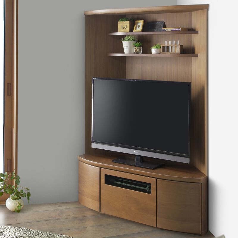 【美品】コーナー型テレビ台 木製 ナチュラルキラリオ　FINE(ファイン) コーナーテレビボード FINE（ファイン）ハイタイプ｜北欧