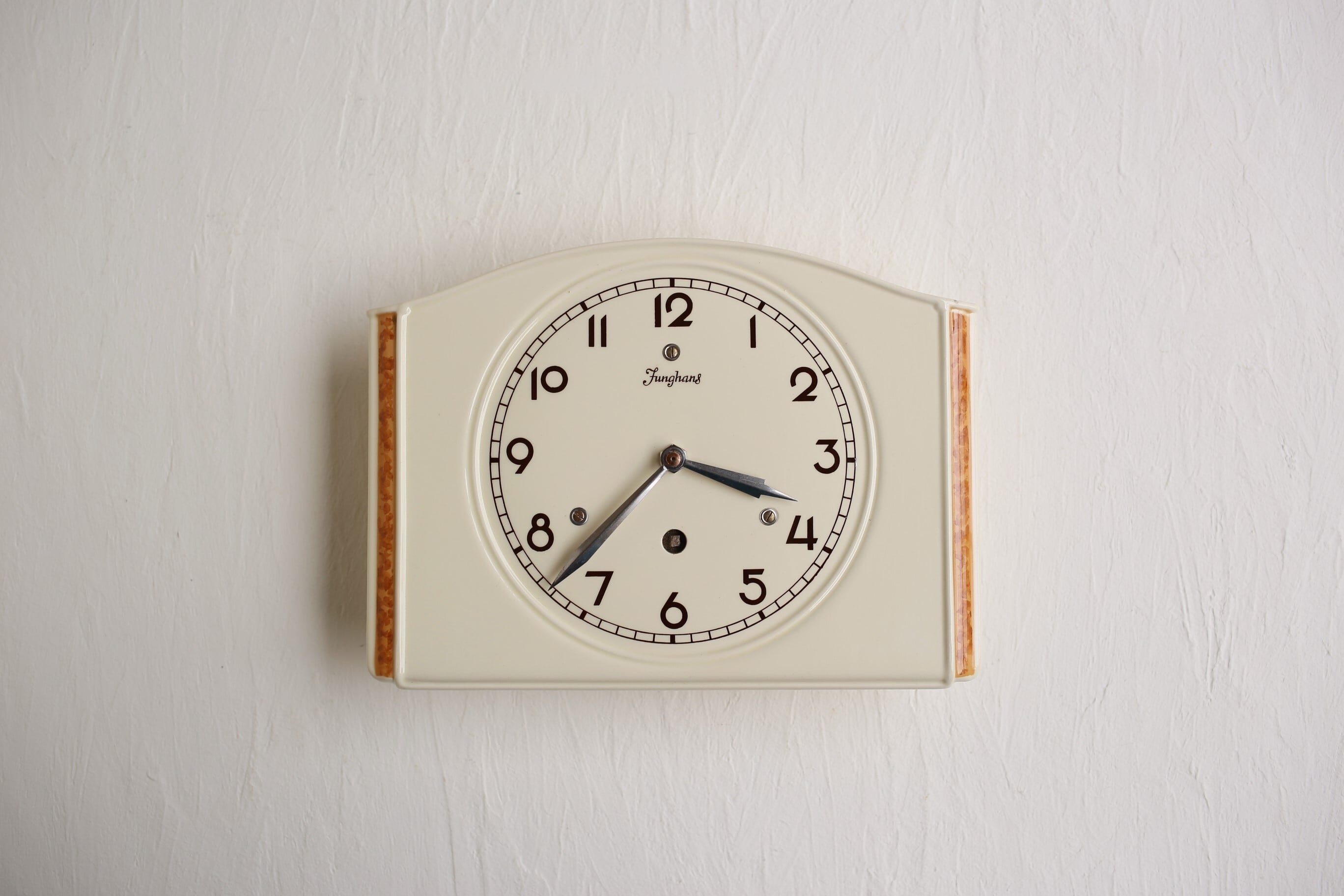 ドイツ アンティーク ヴィンテージ Junghans ユンハンス 壁掛け&置き時計(スイープ式クォーツ交換済)N-03420