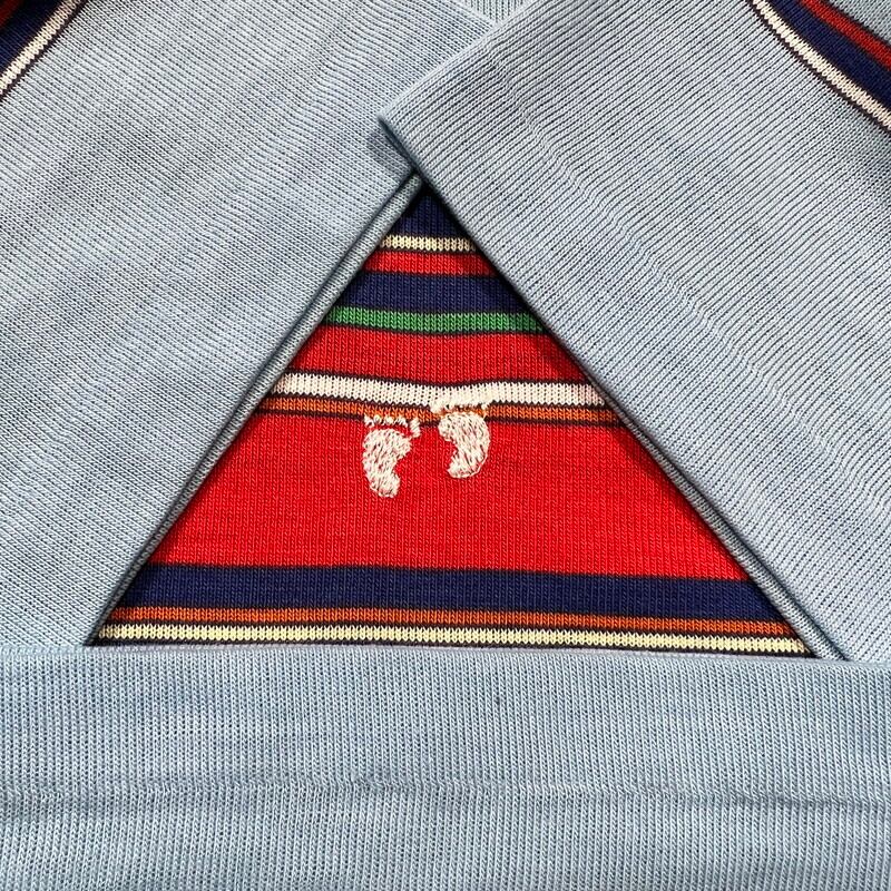 70's~ HANG TEN ハンテン マルチボーダーTee リンガー ライトブルー