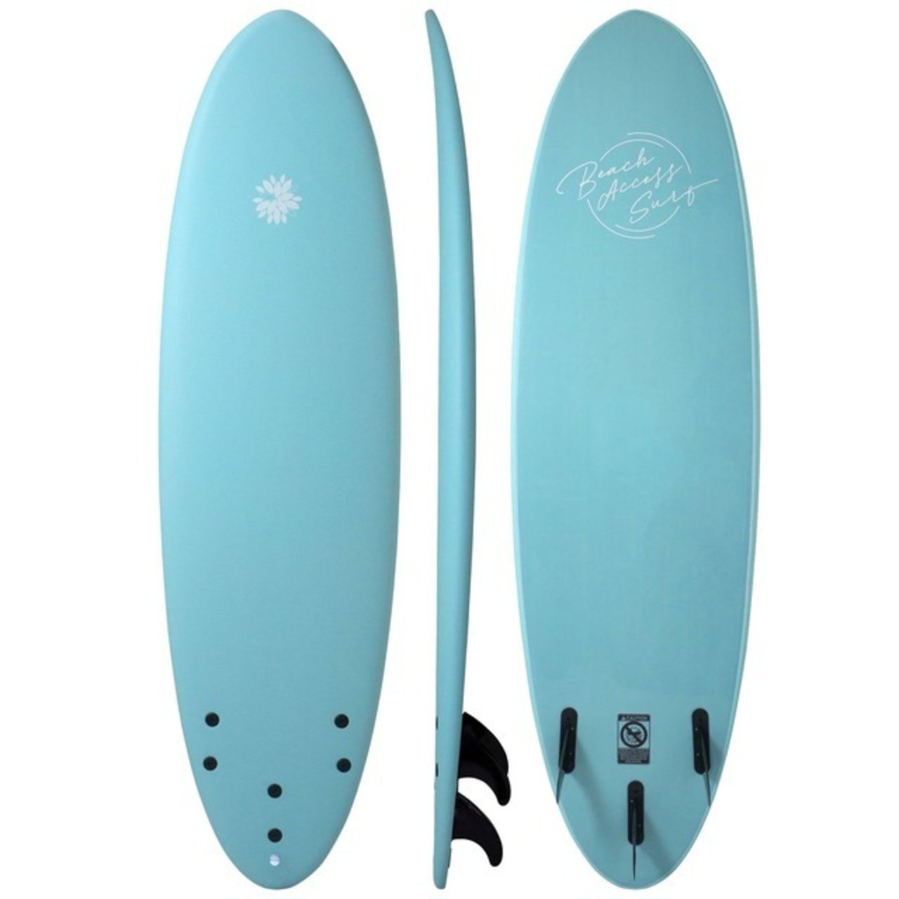 Beach Access ビーチアクセス ソフトボード 6’4” 43L ミッドレングス エンジェルブルー ワックス不要 (スポンジボード ソフトサーフボード ファンボード)