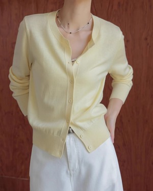 Crew neck knit Cardigan L0097