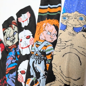 【 crew socks / クルーソックス 】【C】『 HORROR / SF MOVIE Character Socks 5P SET 』ホラー映画キャラソックス5足セット 〚アメリカン雑貨 アメトイ〛
