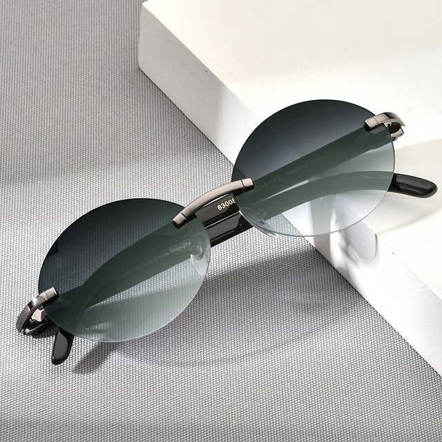 【TR0356】Buffalo Horn Fashionable Rimless Sunglasses