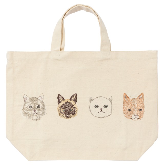 《moncoeur限定復刻(別注) 》CORAL&TUSK [Cats Tote Bag] 猫8匹モチーフキャンバストートバッグ (コーラル・アンド・タスク)