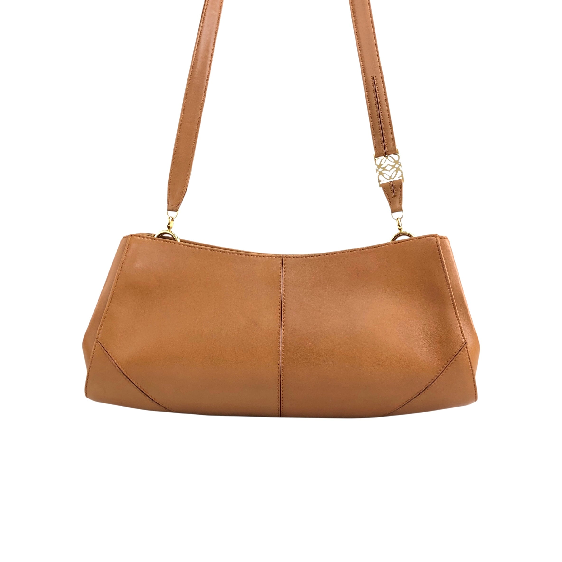 LOEWE ロエベ ショルダーバッグ キャメル アナグラムモチーフ レザー