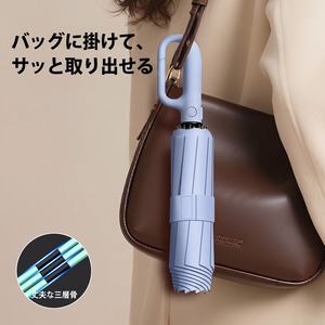 折りたたみ傘 日傘 晴雨兼用 ワンタッチ自動開閉 UPF50+ 遮光 UVカット カラビナハンドル 三層骨 メンズ レディース