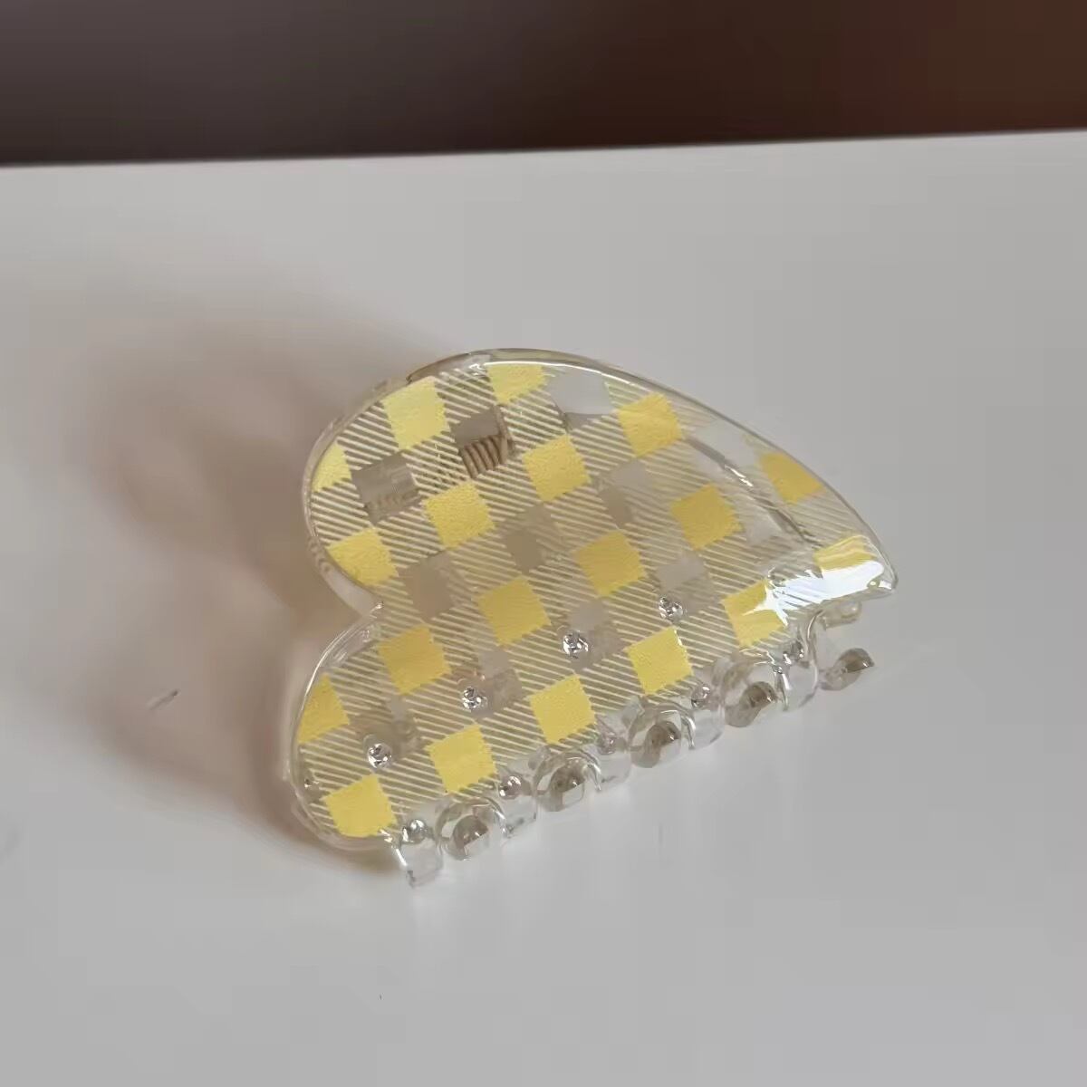 チェッククリアヘアクリップ