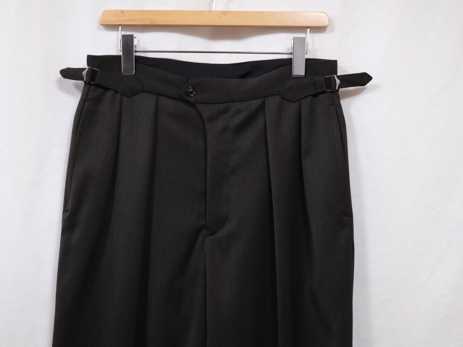 ULTERIOR” MELANGE WOOL GABARDINE WIDE TROUSERS MELANGE BROWN