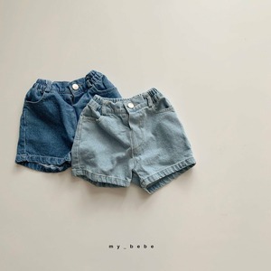 均一セール|ライトブルー|即納|デニムハーフパンツ|mybebe