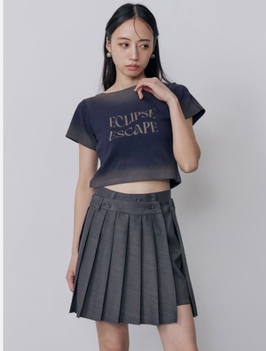 Shadow Cropped T-Shirt / NAVY