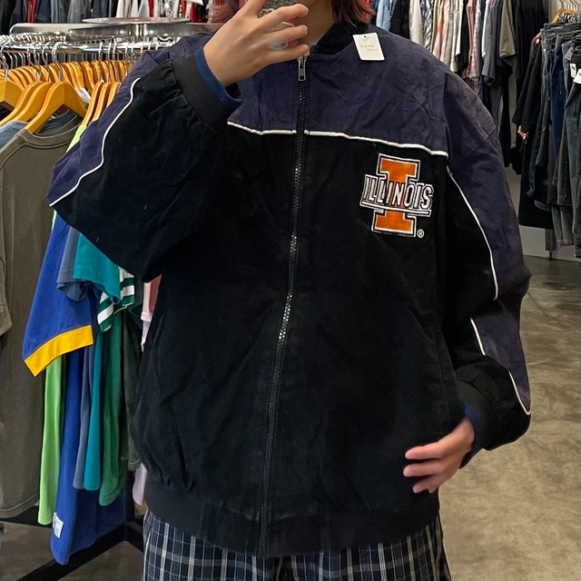 【Illinois Fighting Illini】カレッジ  オールレザージャケット