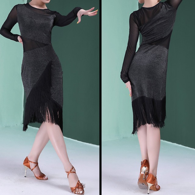 エレガントフリンジ ラテンダンスワンピース ds0445