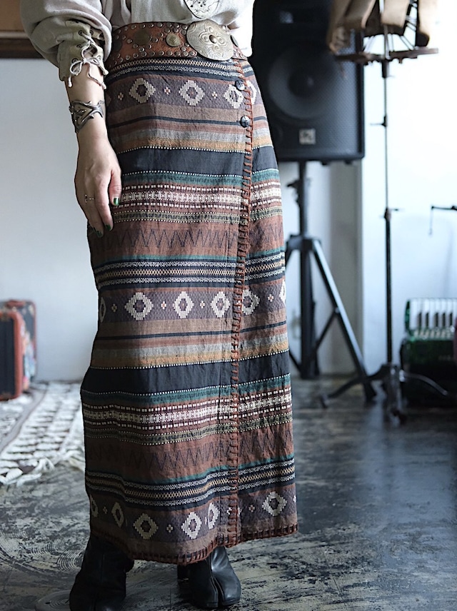 Ethnic wrapped skirt