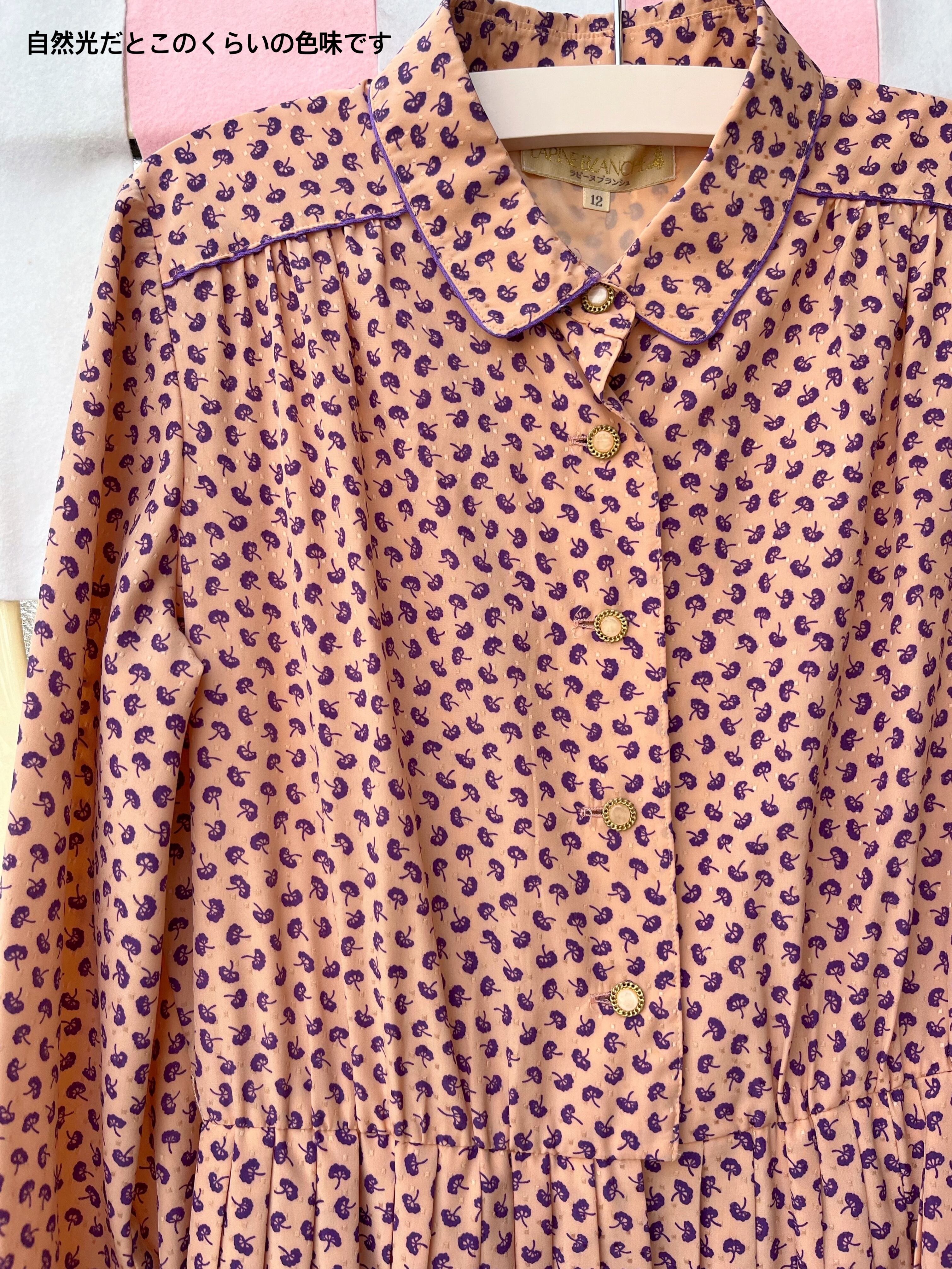 purple mini flower pleats one-piece