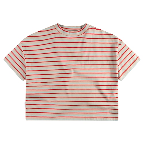 《MINGO. 2024SS》Boxy T-Shirt / Cherry Stripe